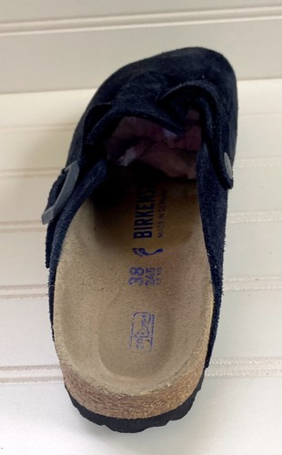 Birkenstock Blau Wildleder Boston Pantolette Pantolette Sandalen Schuhe Damen Größe 38 US 7 - Bild 9 von 11