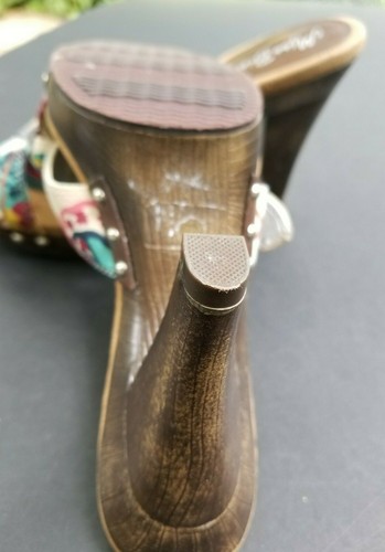 Miss Bisou Size 7 Platform HEELS Clogs Sandals Vegan - Picture 9 of 12