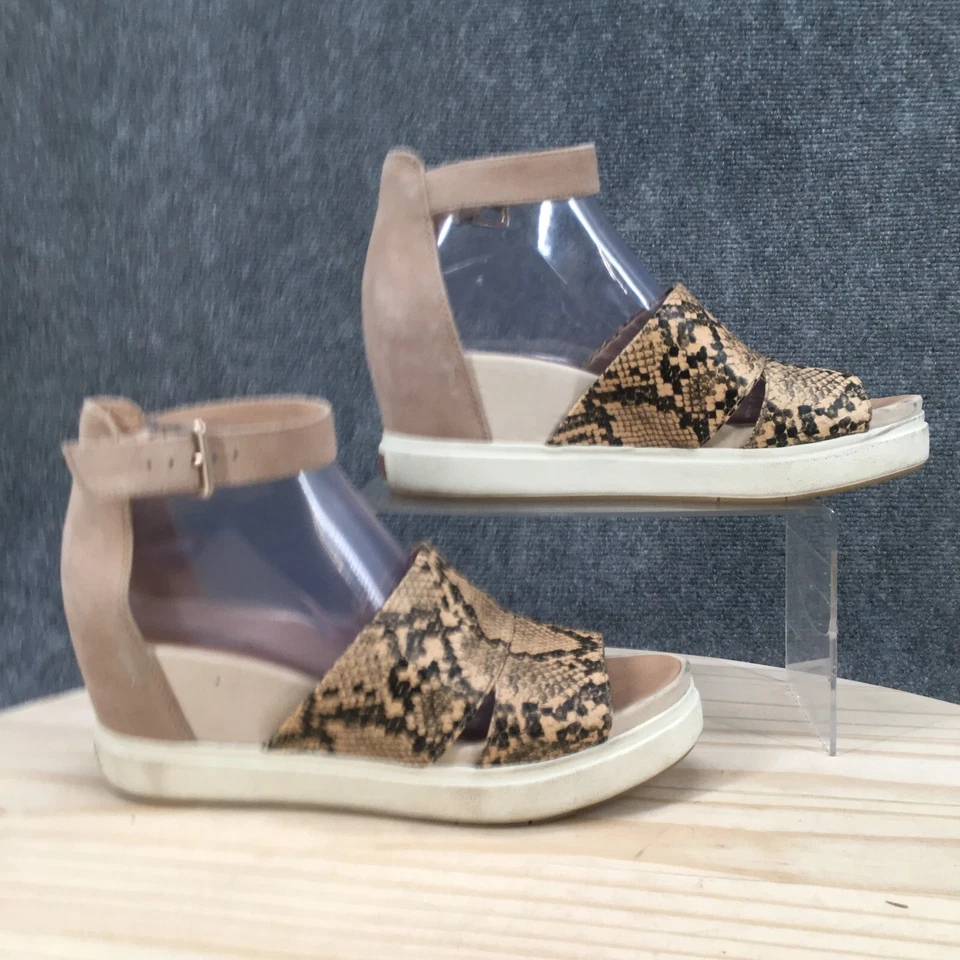 Sandálias femininas Dr Scholls 8,5 M Say What Wedge D Orsay alça de tornozelo couro bege - Imagem 2 de 4