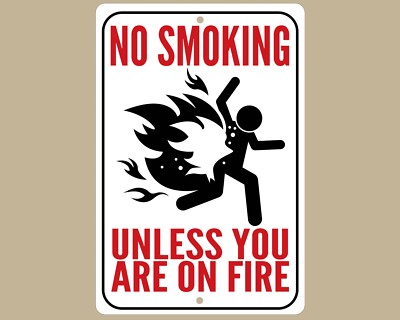 Novelty No Smoking Wall Sign, Comical Smoking Ban Decor, Playful Smoking Warning