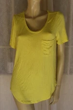 SIZE 12 PIPER YELLOW STRETCH VISCOSE SCOOP NECK SHORT SLEEVE BASIC T-SHIRT 🐞