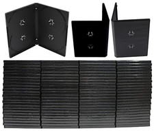 New Standard Black DVD 4 Disc 14mm New Premium Movie Storage Cases Bulk Lot