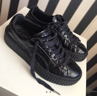 puma fenty black platform creepers