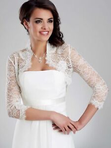 Bianco Evento 151 Ultra Soft All Over French Lace Bolero 3 4 Sleeves Uk10 Ebay