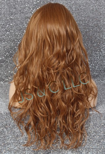 Peluca Completa Mezcla de Cabello Humano HEAT OK ONDULADO Larga WBCA Fresa Rubia 27 - Imagen 5 de 6