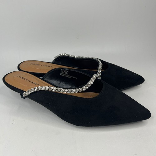 NWOT comfortview Wide Width The Bette Mule Suede Embellishment along strap 10W - Picture 13 of 15
