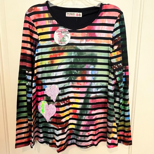 NWT Desigual Girls Reversible Sequins Top, sz 11-12