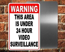 Warning This Area Under 24 Hour Video Surveillance Sign security camera S0020