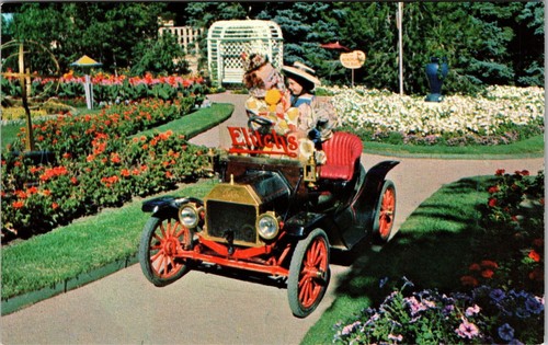 Denver CO-Colorado, Elitch Gardens, Auto im Garten, Vintage Postkarte