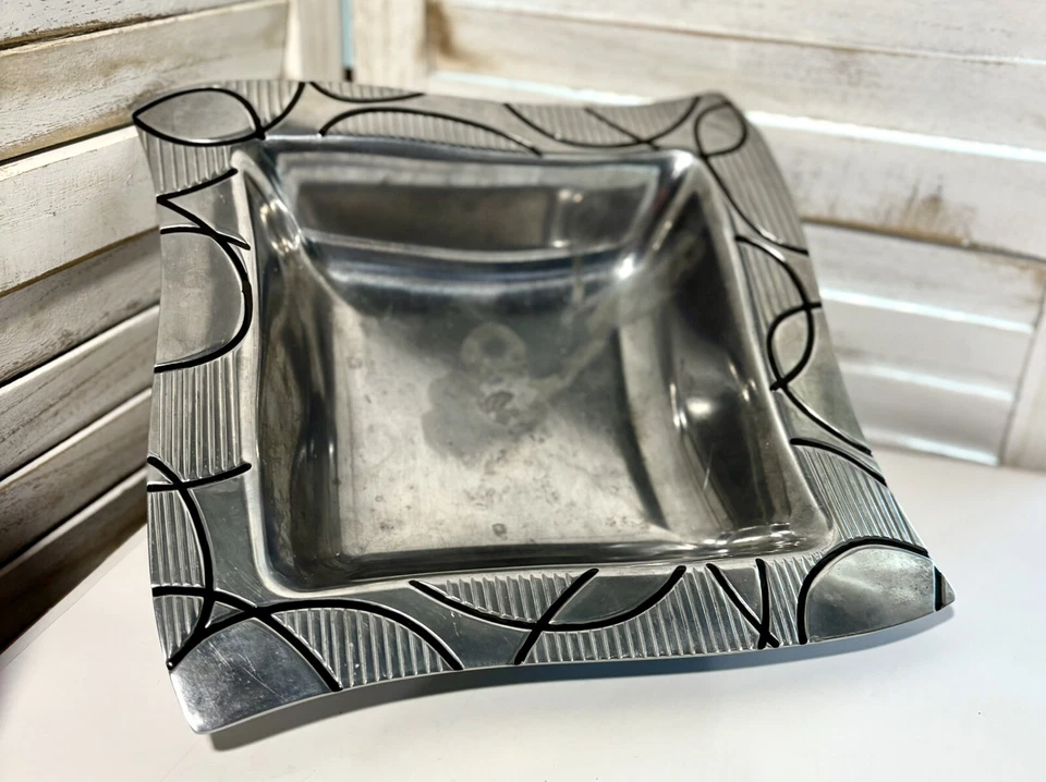 Frutero cuadrado para servir ensaladas Villeroy & Bosch nueva ola étnico Art Deco metal Foto 3 de 4