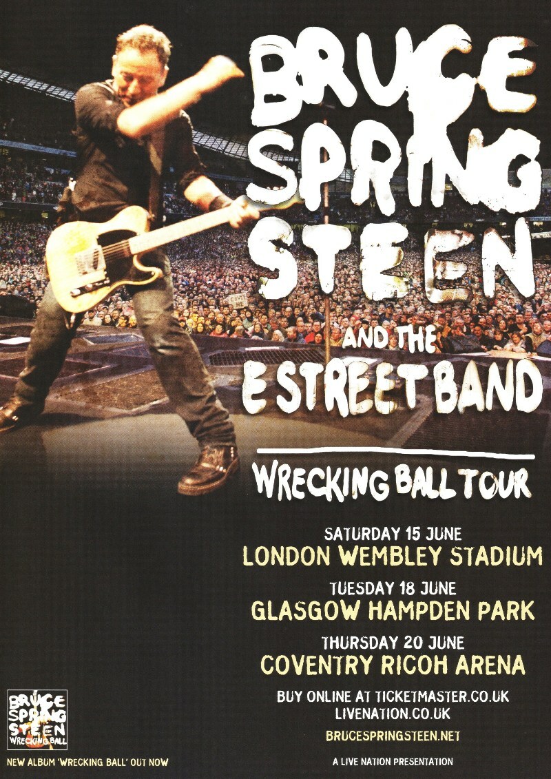 Bruce Springsteen UK Tour Dates 2013 Full Size Magazine Advert eBay