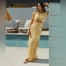 The Normal Brand Ezra Crepe Cinch Dress. Size Small