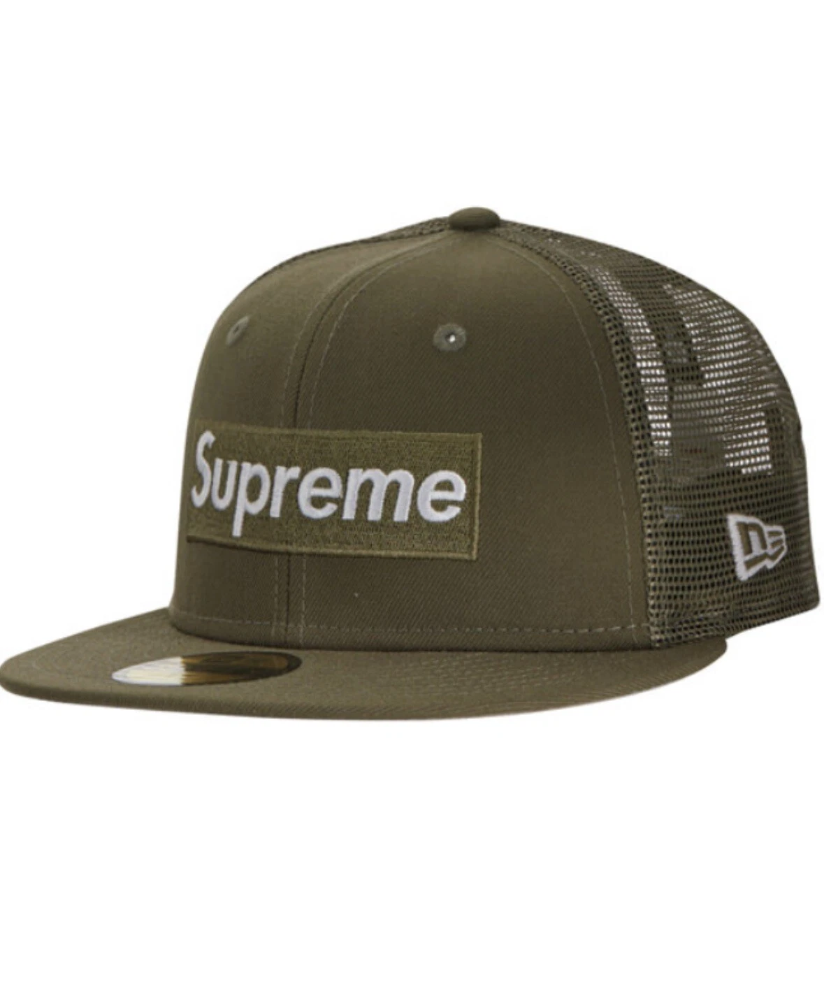 Supreme Box Logo Maille Dos Nouvelle Ère Taille : 7 3/4 Olive 6 Panneau Maille Logo Extérieur