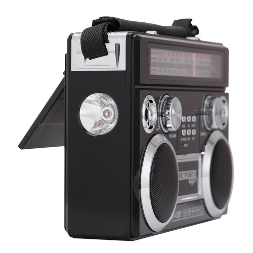 Bluetooth Stereo + AM/FM Radio Retro Solar Speaker Portable Rechargeable Audio - Picture 18 of 24