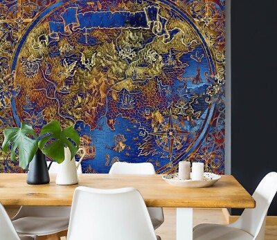 3D World Map ZHUA11065 Wallpaper Wall Murals Removable Self-adhesive Ann