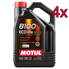 [Case of 4] Motul 8100 ECO-Lite Gen3 Full Synthetic 0W-20 Engine Motor Oil 5L 108.93 per gallon