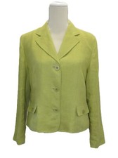 Talbots Irish Linen Green Long Sleeve Career Casual Blazer Jacket Womens 10P
