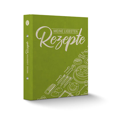 itenga Rezeptordner Kochrezepte-Ringbuch grün DIN A5 Meine liebsten Rezepte