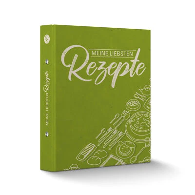 itenga Rezeptordner Kochrezepte-Ringbuch grün DIN A5 Meine liebsten Rezepte