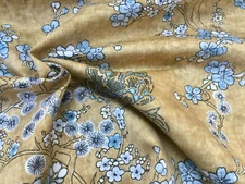 Japanese Sakura Blossom Cherry Floral Home Curtain Fabric -110'' wide - Mustard
