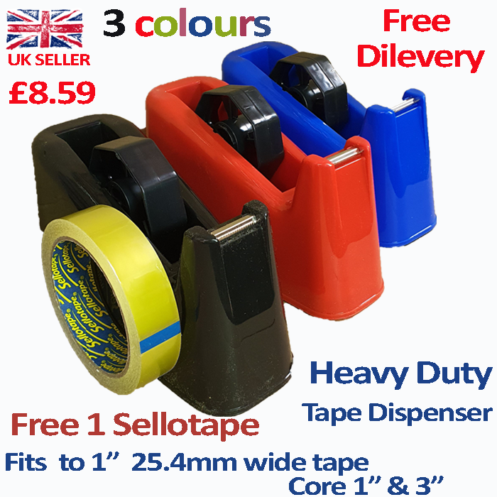 Heavy Duty Tape Dispenser Desktop Office Sellotape free Cellotape Roll
