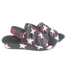 UGG Puff Yeah Stars Slide Slingback Black Sheepskin Women's Size 10 1109599
