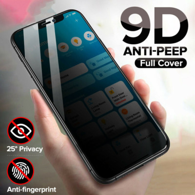9D Privacy Screen Protector Tempered Glass For iPhone 16 15 14 13 Pro Max 12