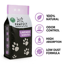 Lavender Scented Clumping Cat Litter 9.6 lb / 5 L, Dust-Free, Odor Control