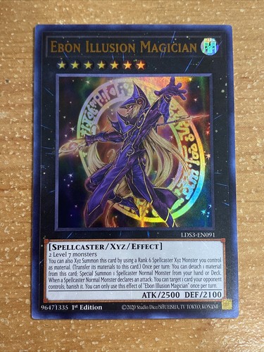 🔥 Yugioh LDS3-EN091 Ebon Illusion Magician STANDARD Ultra Rare 1ST ...