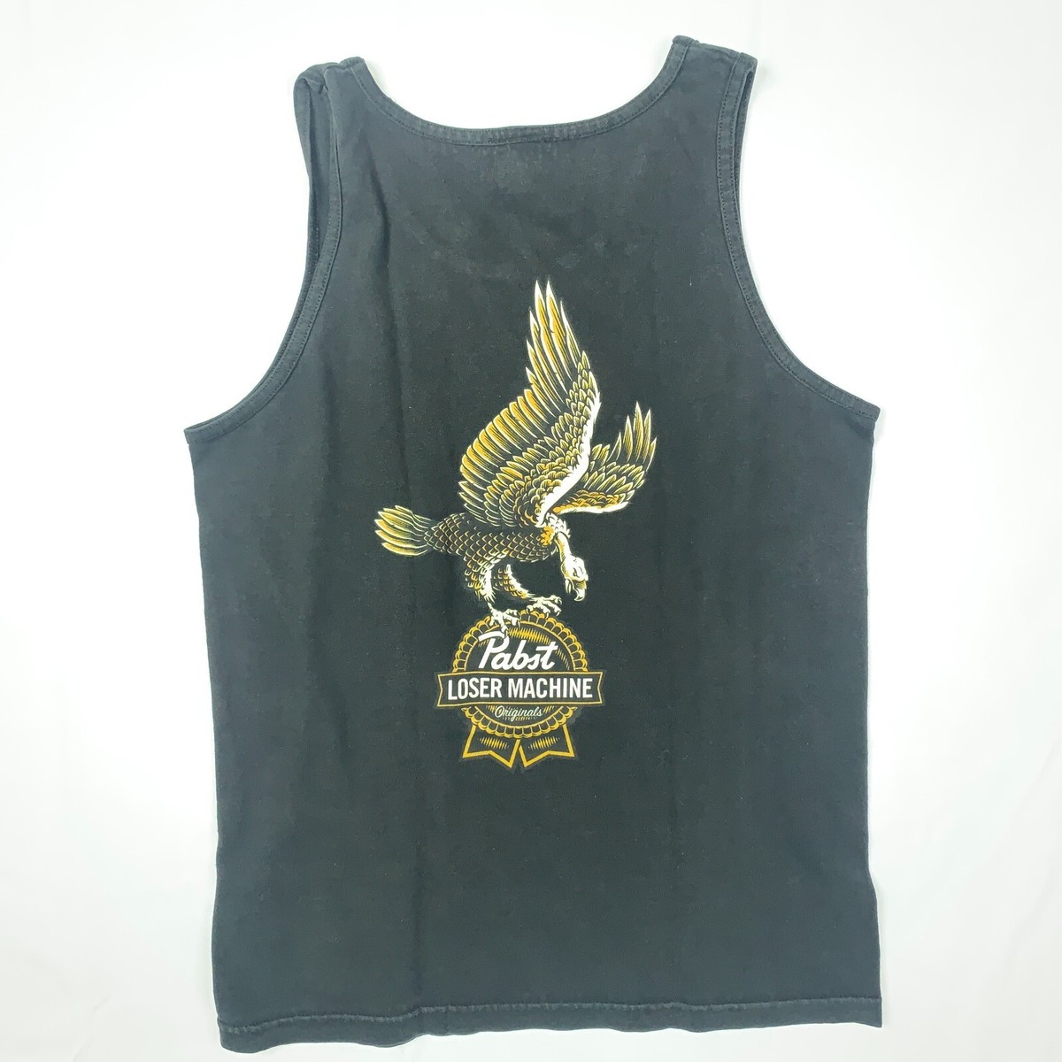 PABST LOSER MACHINE Black/Yellow Tank Top Men's Size S Pabst Blue