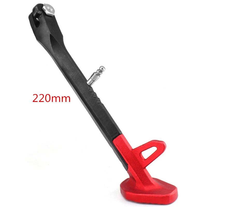 CNC Aluminum Alloy Leg Kickstand Supporter Motorcycle Foot Side Stand Black/Red - Image 2 of 4