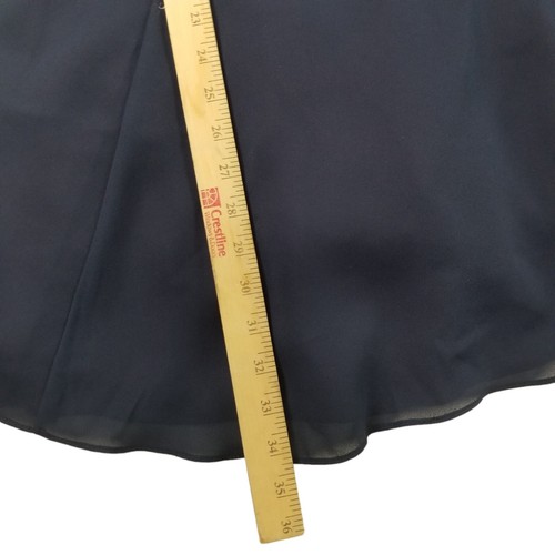 Vintage Late Edition Cocktail Dress Sz 10 Chiffon Knee Length Ruched Navy USA - Picture 21 of 23