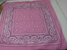 A Pink Paisley 20 Inch Square 100 Cotton Vintage Bandana Scarf
