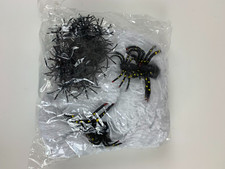 Halloween Decorations 64 Fake Spiders Heavy Duty Spider Web Haunted House Props