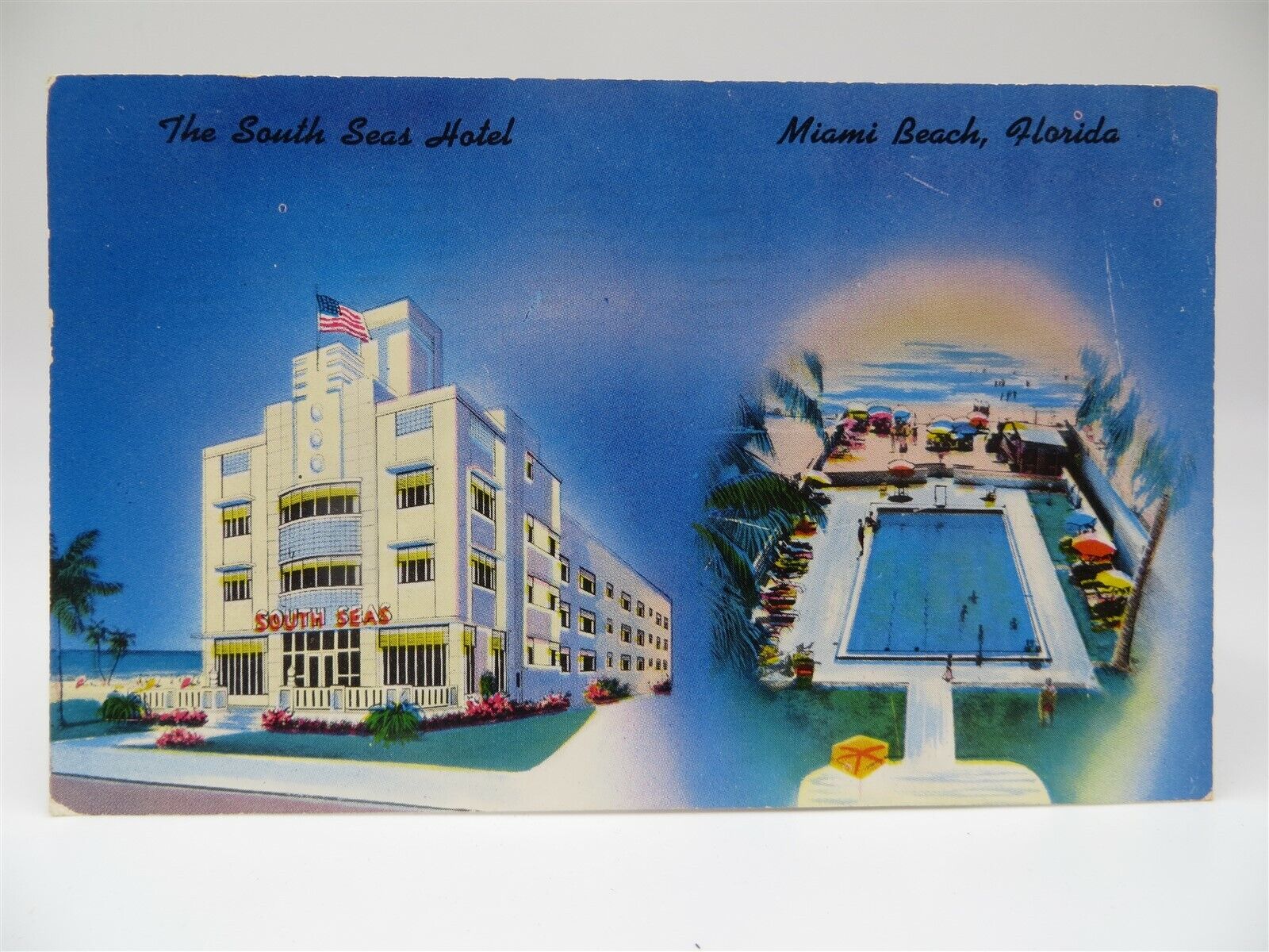 Miami & Miami Beach FLORIDA Vintage Linen Postcard Folder