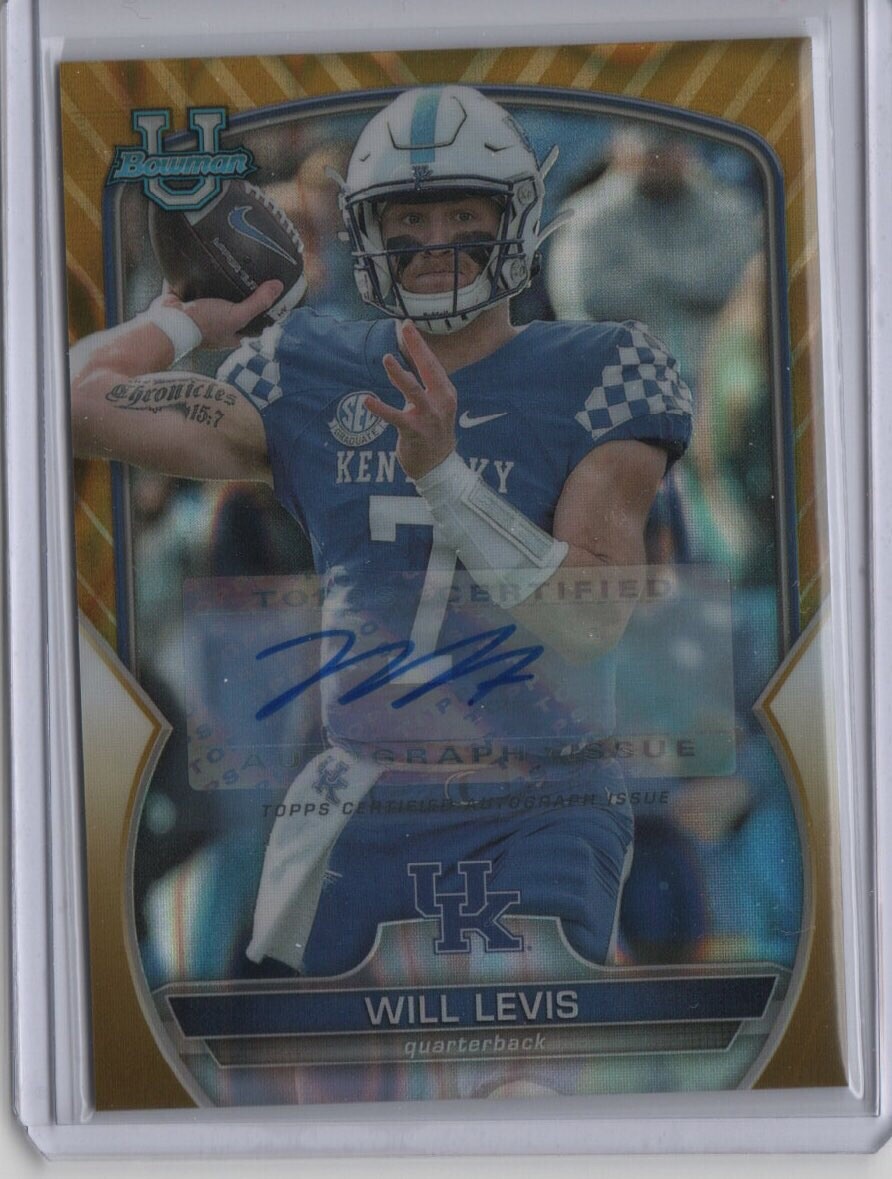 2022 Bowman University Chrome GOLD REFRACTOR WILL LEVIS AUTO 34/50
