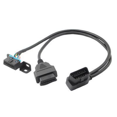 Right Angle 16Pin OBDII Splitter Extension Y Cable J1962 for GPS Tracking Device