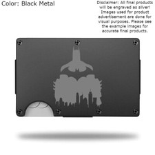 Custom Laser Engraved Wallet - BATMAN BAT SYMBOL GOTHAM - GREAT GIFT WALLET