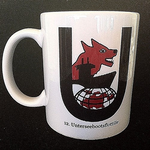German WW2 U-Boat Coffee / Tea Mug - 12. UNTERSEEBOOTSFLOTTILLE - Kriegsmarine - Picture 2 of 2