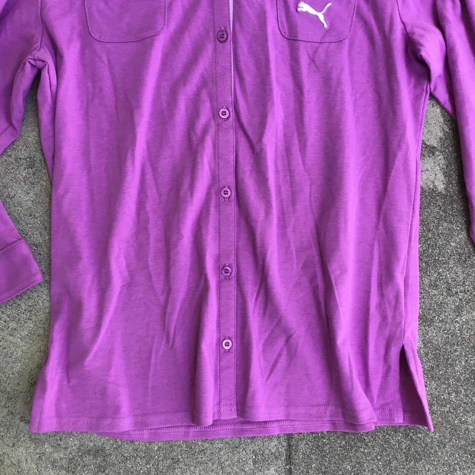 NUEVO CON ETIQUETAS PUMA Golf Polo Mujer Grande Iris Orquídea Púrpura Manga 3/4 Foto 3 de 4