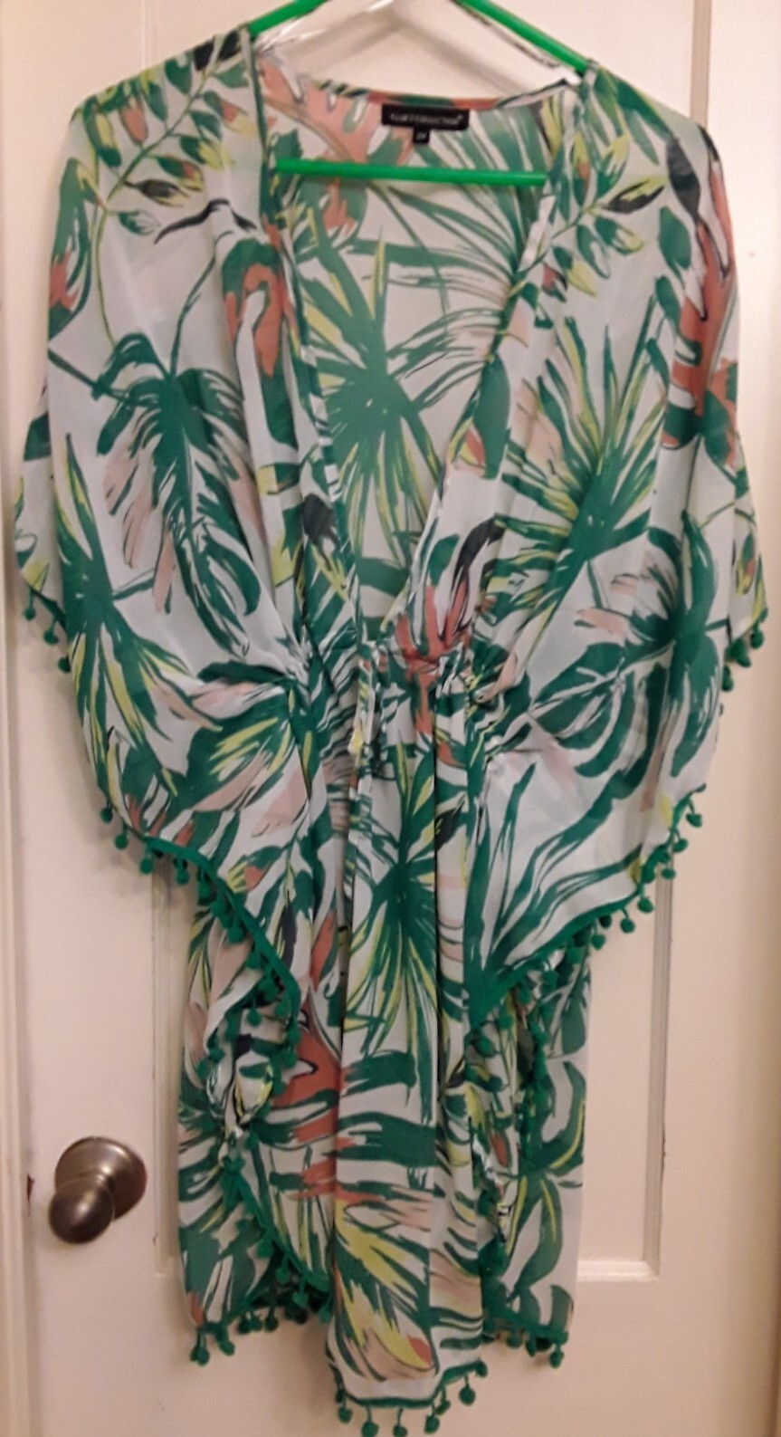 Club Z Collection Tropical Swimsuit CoverUp POLYESTER Womens Size 2X
