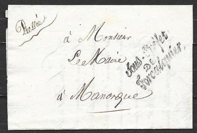 France covers 1836 folded letter Sous-Préfet De Forcalquier to