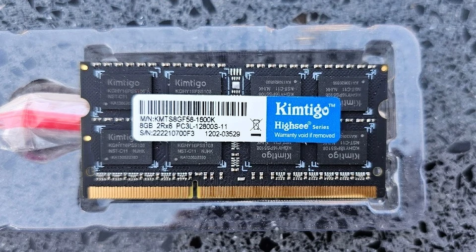 Kimtigo DDR3L-1600 PC3L-12800 8GB SODIMM KT8GS3EDF - Image 2 of 4