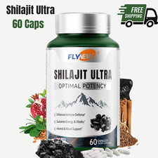 Flynew Shilajit Ultra 60 Caps Energy Vitality L-Arginine NEW Supplement Detox