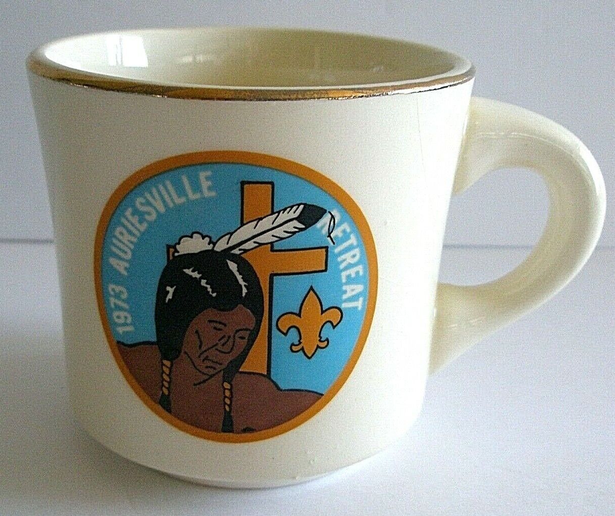 Vintage Auriesville NY Retreat Mug 1973 Boy Scouts of America  CE