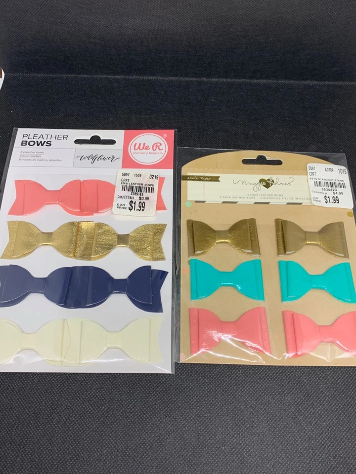 Lot of 9 NIP Bows for Card Making Scrapbooking Crafts Various Brands Sizes - Image 3 of 4