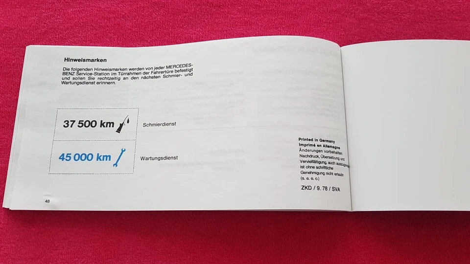 Cuaderno de servicio original Mercedes con motor de gasolina tipo W123 tipo W116 tipo W107 ¡Nuevo!!! - Imagen 4 de 4