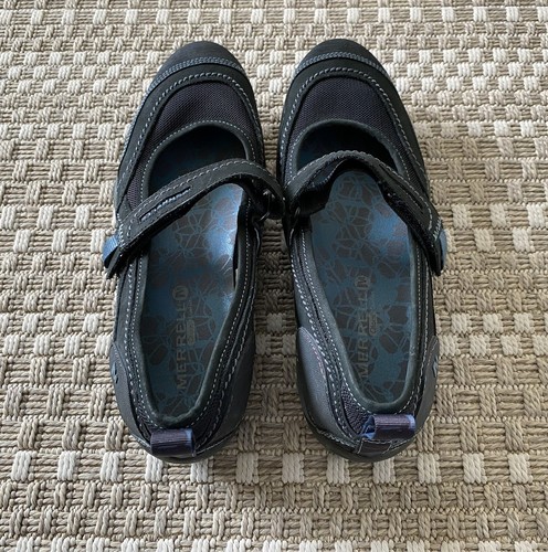 MERRELL Mimosa Emme Mary Janes Flats Walking Shoes 8.5 Black Nubuck Leather - Picture 9 of 9