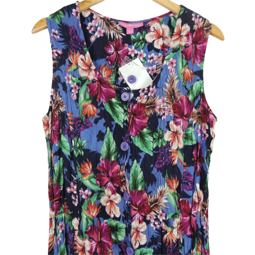 Woman Within Women's Plus Size L Floral Sleeveless Dress Hawaiian print - Picture 2 of 5