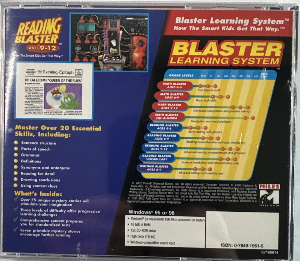 Reading Blaster Ages 9–12 CD-ROM Sealed Windows Educational Software - Image 2 of 4